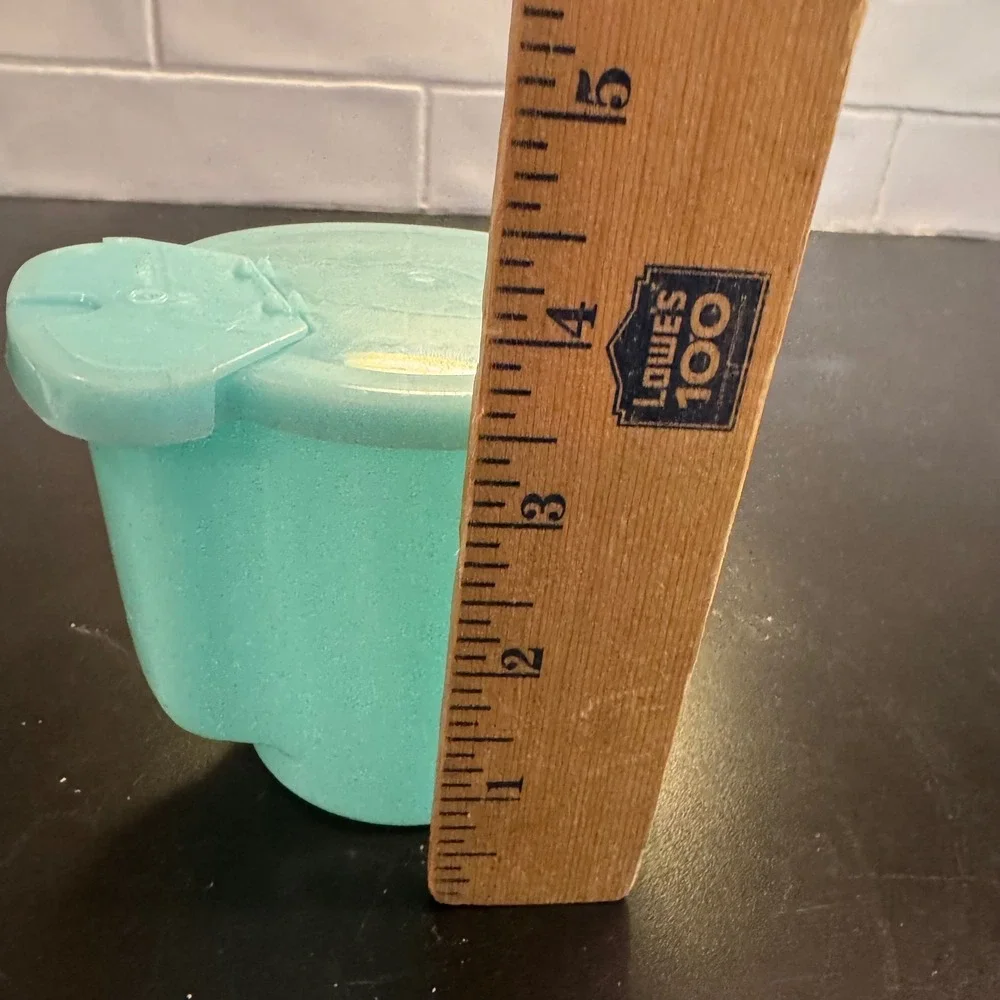 Tupperware Sugar Dispenser Vintage Small Aqua Blue 877-3 Dual Flip Top Lid
